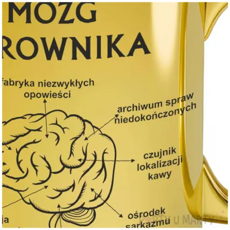 kubek ceramik zloty metalik nadruk czarny mozg kierownika prezent upominek