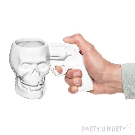 kubek czaszka z rewolwerem gadgetmaster