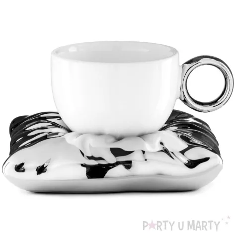 kubek filizanka z poduszka srebrno bialy gadgetmaster 250 ml