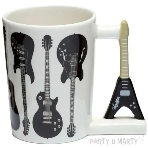 kubek gitara elektryczna bialo czarny kemis 400 ml