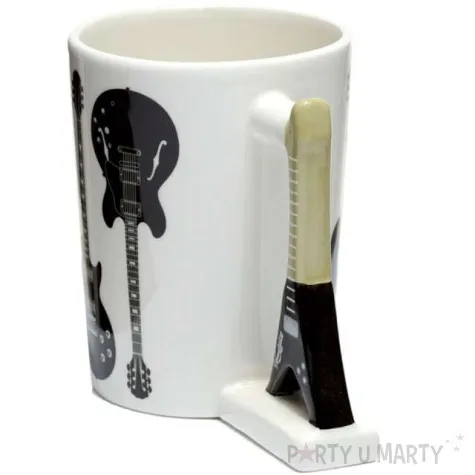 kubek gitara elektryczna bialo czarny kemis 400 ml