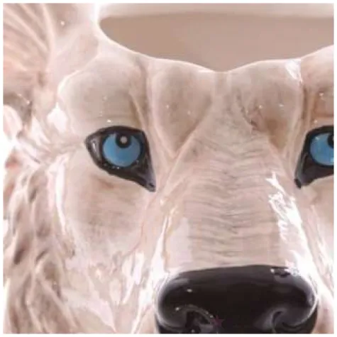 kubek glowa wilka 3d bezowy kemis 650 ml