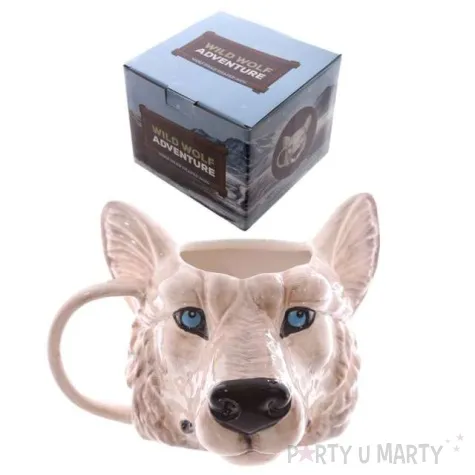 kubek glowa wilka 3d bezowy kemis 650 ml