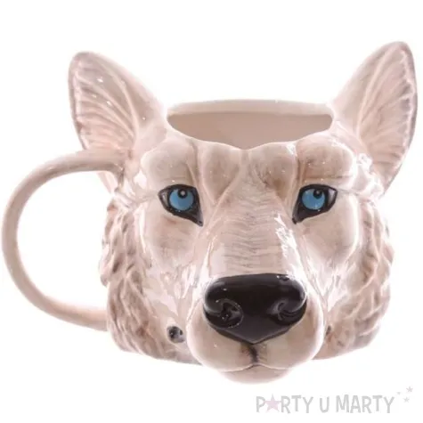 kubek glowa wilka 3d bezowy kemis 650 ml