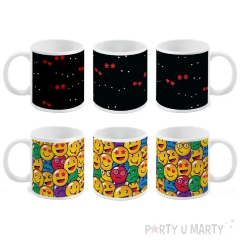 kubek magiczny emotikony bialy bgtech 300 ml