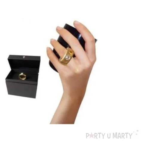kubek pierscionek czarny ze zlotym