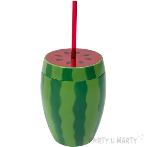kubek plastikowy ze slomka arbuz boland 900 ml 15 cm