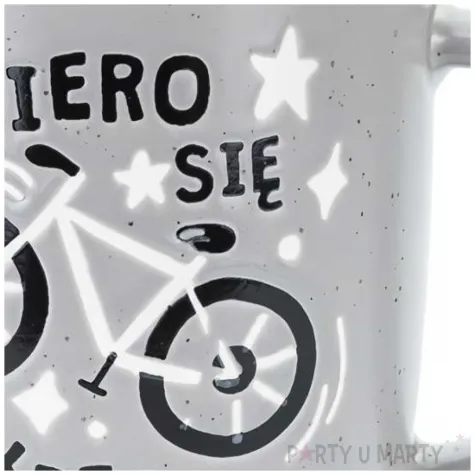 kubek rower dopiero sie rozkrecam szary partydeco 350 ml