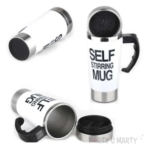 kubek self stirring mug samomieszajacy bialy gm