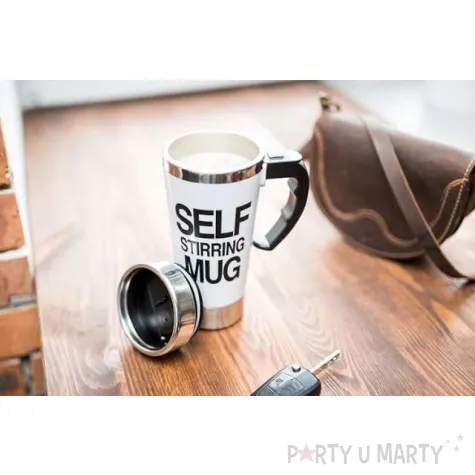 kubek self stirring mug samomieszajacy bialy gm