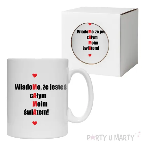 kubek wiadomo ze jestes calym moim swiatem mama 330 ml