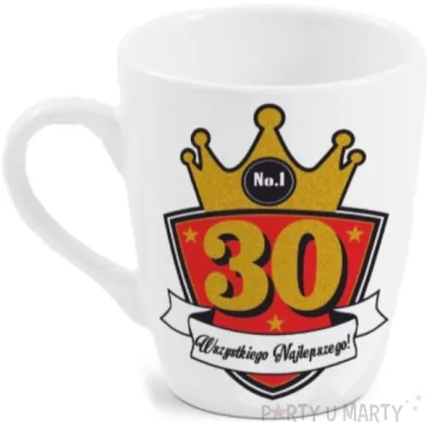 kubek z nadrukiem 30 te urodziny bialy bgtech 300 ml