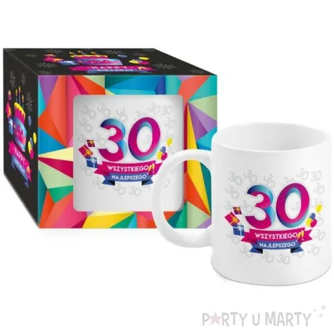kubek z nadrukiem 30 te urodziny boss bialy bgtech 300 ml