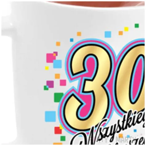 kubek z nadrukiem 30 urodziny bialy bgtech 330 ml