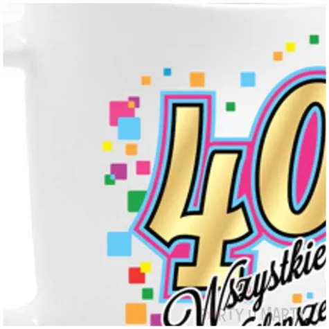 kubek z nadrukiem 40 urodziny bialy bgtech 330 ml