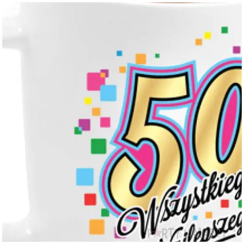 kubek z nadrukiem 50 urodziny bialy bgtech 330 ml