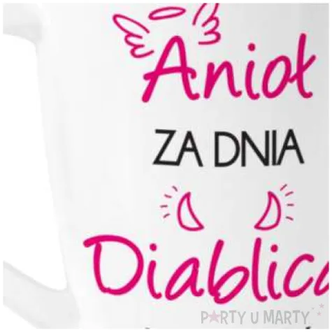 kubek z nadrukiem aniol za dnia bialy bgtech 400ml