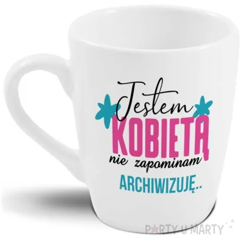 kubek z nadrukiem babskie sprawy jestem kobieta nie zapominam archiwizuje bgtech 300 ml