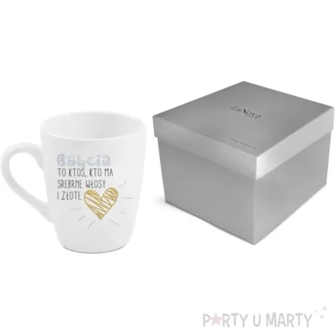 kubek z nadrukiem barylka babcia to ktos kto ma zlote serce bgtech 300 ml