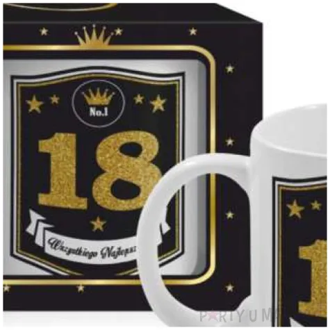 kubek z nadrukiem boss 18 urodziny bgtech 300 ml