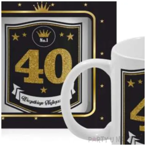 kubek z nadrukiem boss 40 urodziny bgtech 300 ml