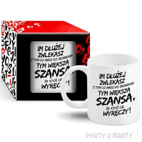 kubek z nadrukiem boss im dluzej zwlekasz bgtech 300 ml