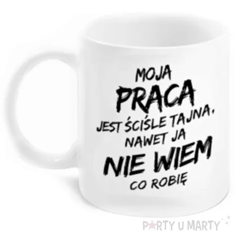 kubek z nadrukiem boss moja praca jest scisle tajna bgtech 300 ml