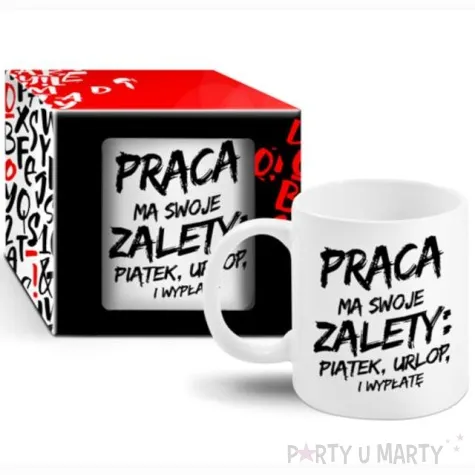 kubek z nadrukiem boss praca ma swoje zalety bgtech 300 ml