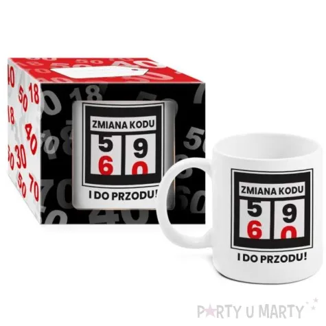 kubek z nadrukiem boss zmiana kodu 60 bialy bgtech 300 ml