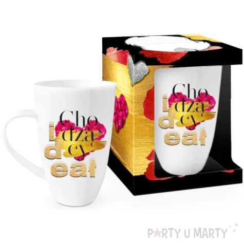 kubek z nadrukiem chodzacy ideal bialy bgtech 400 ml