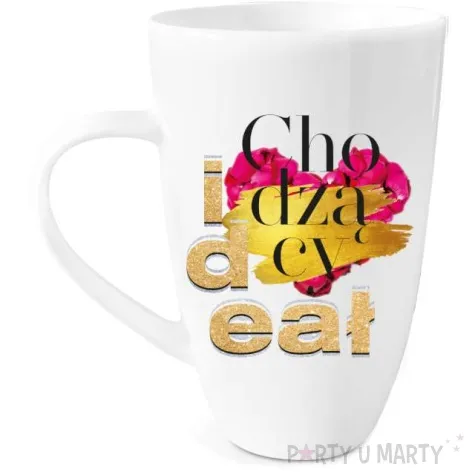 kubek z nadrukiem chodzacy ideal bialy bgtech 400 ml