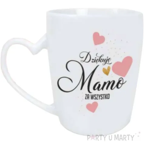 kubek z nadrukiem dziekuje mamo za wszystko bialy bgtech 350 ml