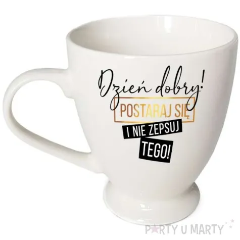 kubek z nadrukiem dzien dobry bgtech 300 ml