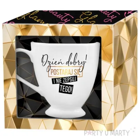 kubek z nadrukiem dzien dobry bgtech 300 ml