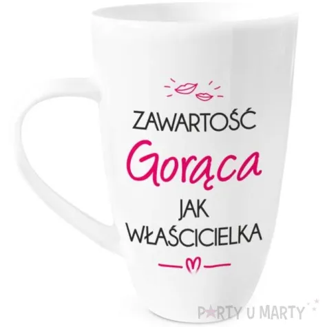 kubek z nadrukiem goraca jak wlascicielka bialy bgtech 400ml