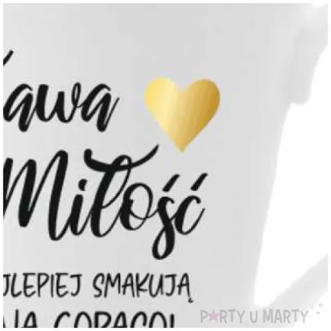 kubek z nadrukiem kawa i milosc bialy z nadrukiem bgtech 300 ml