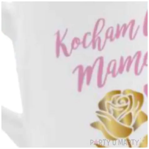 kubek z nadrukiem kocham cie mamo roza bialy bgtech 300 ml