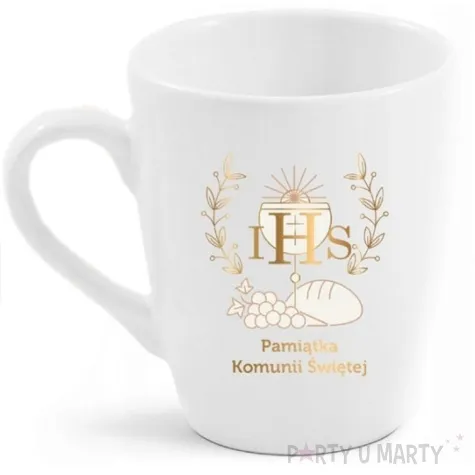 kubek z nadrukiem komunia pamiatka komunii swietej z kielichem bgtech 300 ml