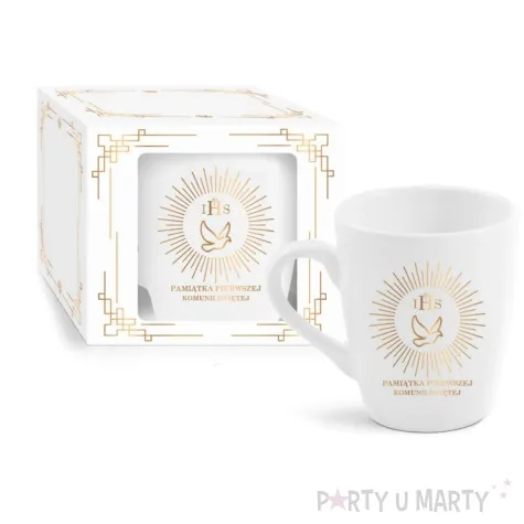 kubek z nadrukiem komunia pamiatka pierwszej komunii swietej z golebica bgtech 300 ml