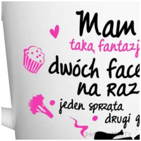 kubek z nadrukiem mam taka fantazje bialy bgtech 480ml