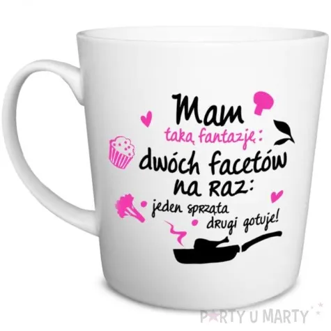 kubek z nadrukiem mam taka fantazje bialy bgtech 480ml