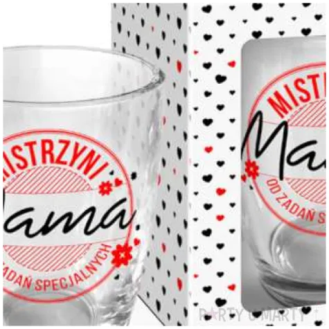kubek z nadrukiem mama mistrzyni od zadan specjalnych przezroczysty bgtech 335 ml