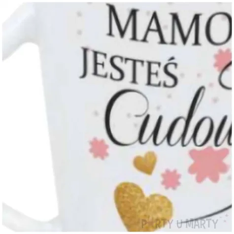 kubek z nadrukiem mamo jestes cudowna bialy bgtech 350 ml