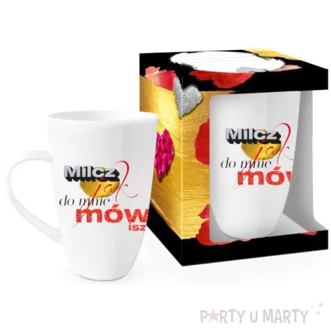 kubek z nadrukiem milcz jak do mnie mowisz bialy bgtech 400 ml