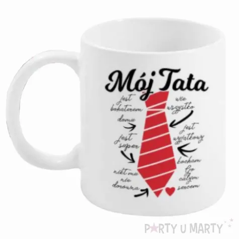 kubek z nadrukiem moj tata krawat sentencje bgtech 300 ml