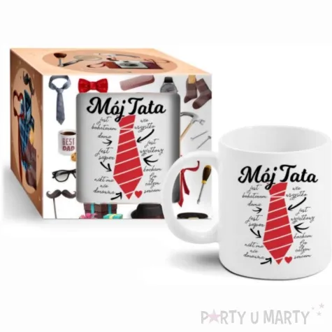 kubek z nadrukiem moj tata krawat sentencje bgtech 300 ml