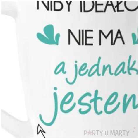 kubek z nadrukiem nie ma idealow bialy bgtech 400ml