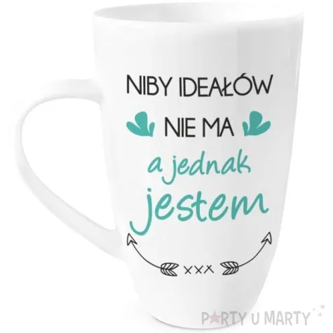 kubek z nadrukiem nie ma idealow bialy bgtech 400ml