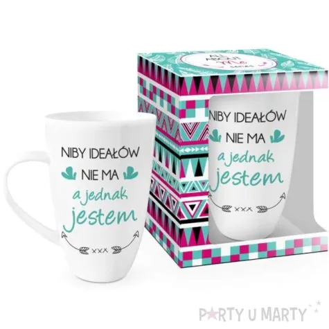 kubek z nadrukiem nie ma idealow bialy bgtech 400ml