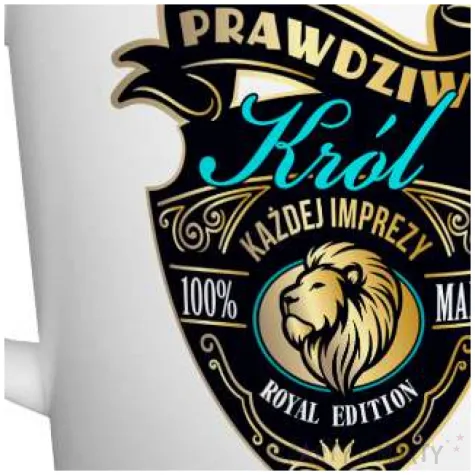 kubek z nadrukiem prawdziwy krol kazdej imprezy mix bgtech 480ml